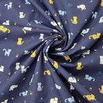 Baumwolle Poplin Cats Navy