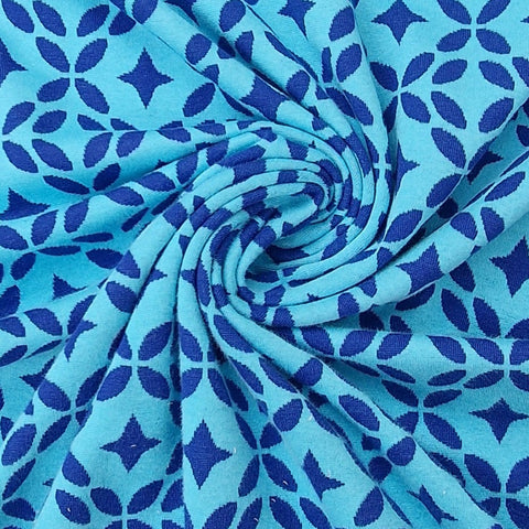 Jacquard Jersey blue flower