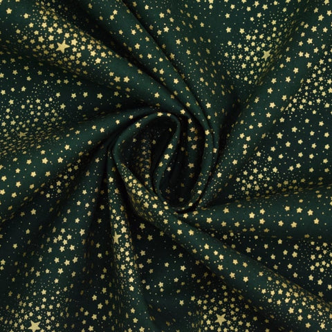 Baumwolle Poplin Sternhimmel dunkelgrün